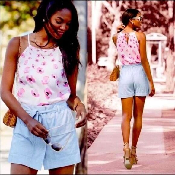 CABI style #5218 pink poppy tie back halter top Small - Picture 1 of 5